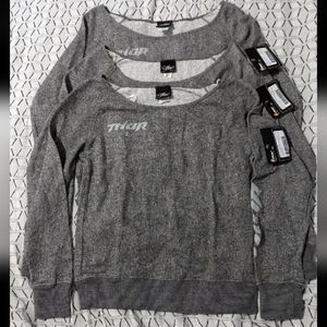 Thor Motocross Dirt Bike Fleece Crew Neck Sweater Sweat Shirt SMALL